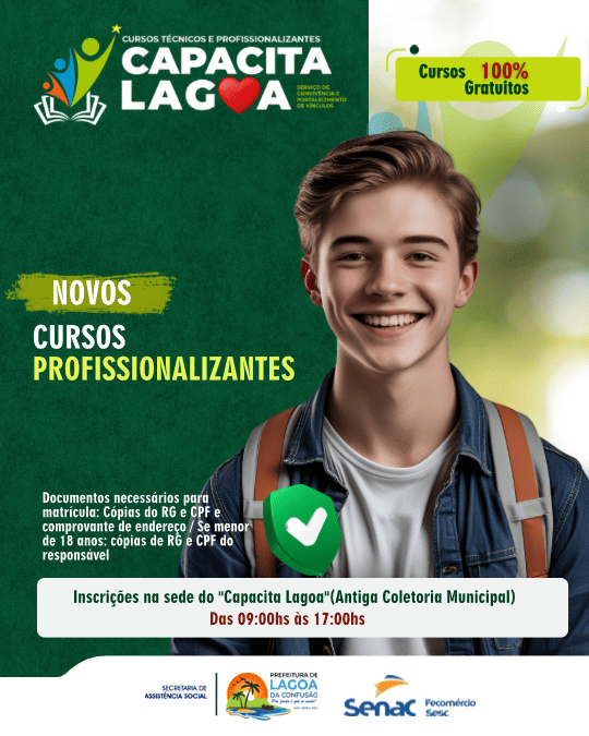 Inscrições para curso gratuito do Capacita Lagoa na área de informática começam amanhã